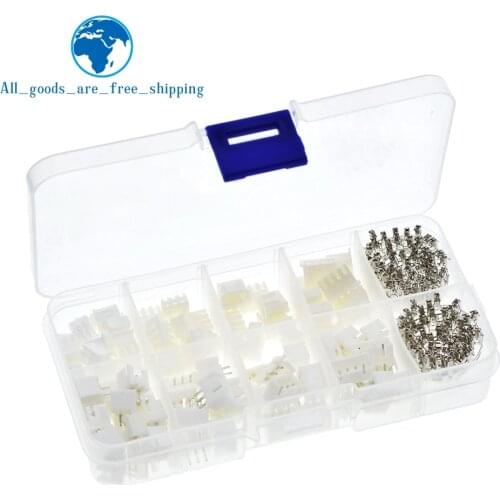250pcs/lot 50Sets/box kit 2.54mm XH2.54 2p 3p 4 pin Connector plug + straight needle + terminal socket Header wire Adaptor Y A S
