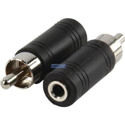 3.5mm MONO Female Jack Socket to RCA Phono Male Plug Audio Converter Adapter