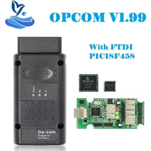 Opcom V1.99 FTDI PIC18F458 OBD2 Scanner For Opel op com 1.99 OP-COM OBD 2 OBD2 Car Auto Diagnostic Scanner Tool CAN- BUS