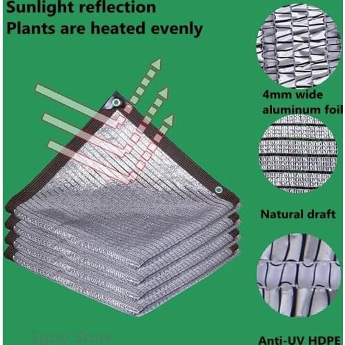 Anti-UV HDPE Aluminum Foil Sun Shading Net Succulent Plant Garden Greenhouse Balcony Automobile Sun Shade Cooling Sun Net