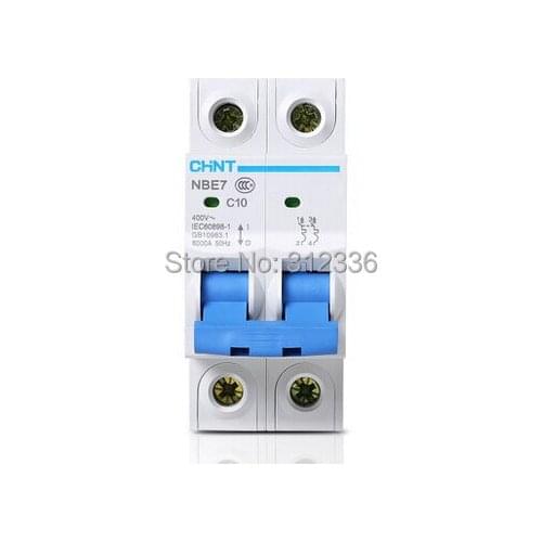 Free Shipping circuit breaker C10 2P 10A 2 pole domestic C type small air switch unipolar Electric shock protection