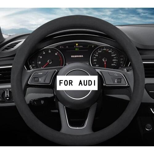 CAR suede leather Steering-wheels Cover 37 38cm 15" for Audi A1 A2 A3 A4 A5 A6 A7 A8l Q2 Q3 Q5 Q7 S1 S2 S3 Sportback Avant
