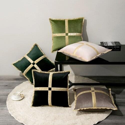 45x45cm Golden ribbon Sofa Pillowcase Pink Cushion Cover Throw Pillow Case Home Sofa Bed Chair Decoration 17.72x 17.72inch