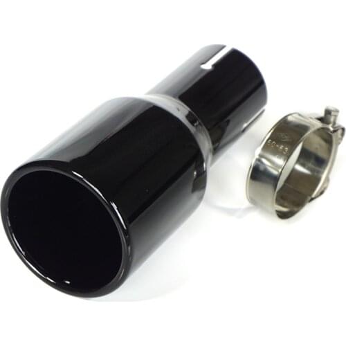 Black Car Exhaust Tail Pipe Stainless steel Full Baking paint Muffler Nozzle 2.5" Inlet 3.5" Outlet