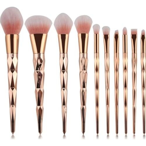 GUJHUI 7/10Pcs Diamond Makeup Brushes Set Powder Foundation Eye Shadow Blush Blending Cosmetics Beauty Make Up Brush Tool Kits