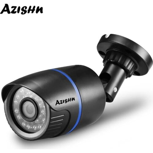 AZISHN H.265/H.264 FULL HD 1080P 2.0 Megapixel Security IP Camera 24IR LEDS ABS Plastic Outdoor Camera IP 1080P DC 12V/48V PoE