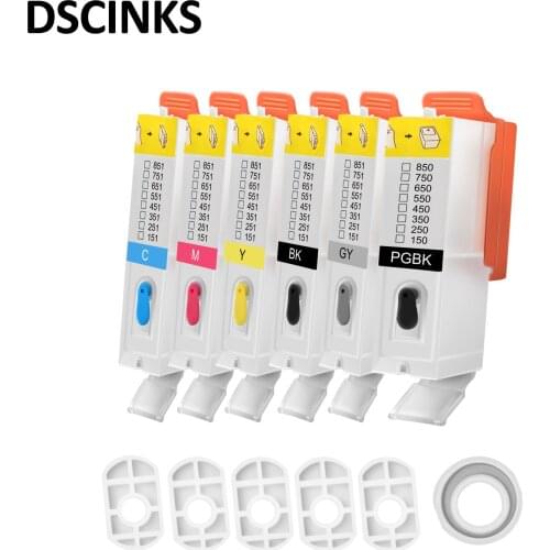6PCS one set PGI-150 CLI-151 for Canon MG5610 MG6310 MG6610 MG7110 MG7510 IP8710 refillable ink cartridge with ARC chips
