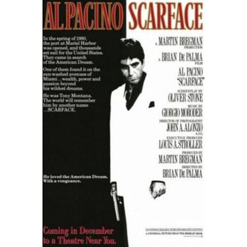 Scarface (1983) Classic Movie Film Retro Vintage Poster Canvas Painting DIY Wall Paper Home Decor Gift