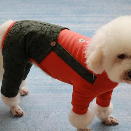 Pet Dog Jumpsuit 100%Cotton Overalls Rompers Outdoor Fake Two Pieces Puppy Clothes For Small Dogs Pajamas Long Sleeve Sweatshirt