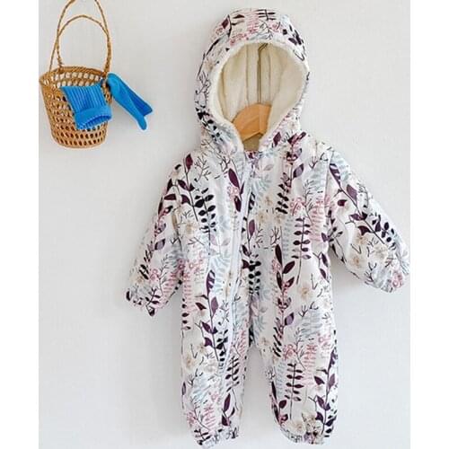 Autumn Kids Boys Girl Long Sleeve Thicken Rompers Clothes New Newborn Infant Baby Boys Girls Knit Floral Rompers Clothing