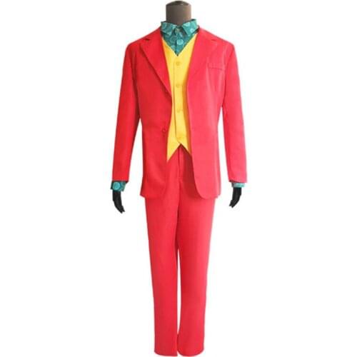 The Joker Cosplay Costumes JOKER Arthur Fleck Clown Red Uniform Jacket Coat Suits Men Women Full Set Halloween Party Costume