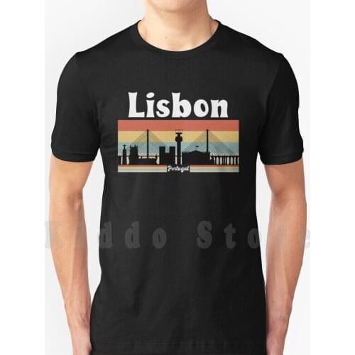 Lisbon Portugal Retro Vintage Travel Vacation T Shirt DIY Big Size 100% Cotton Lisbon Portugal Retro Vintage Country City