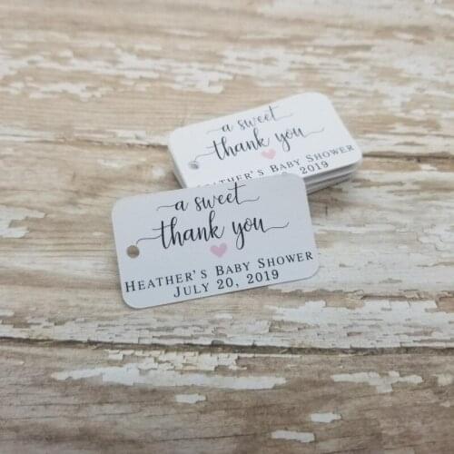 A sweet thank you, Personalised Mini Tag, Small Thank You Favor Tags, Wedding Elegant, Custom Bridal Shower Tag, Baby Shower