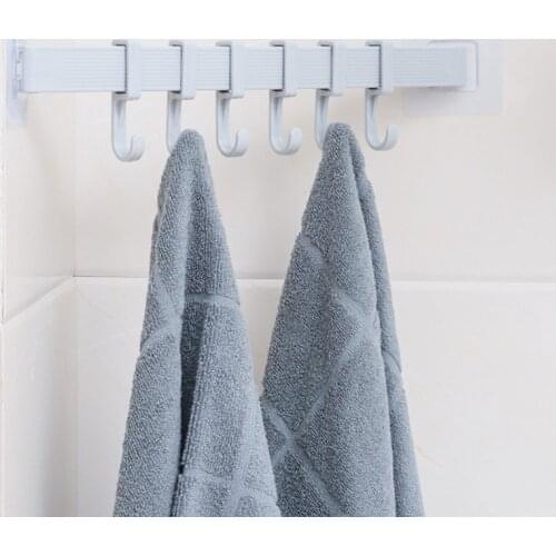 New Multifunction Kitchen Storage Hook Holder 6 Hooks Wall Door Holder Hanger Rack For Spoon Scoop Bathroom Kitchen Organizer