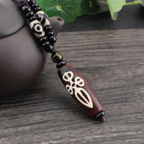 NEW Nine Eye Tibet Dzi Pendant Drop Choker Nacklace Natural Stone Materials Fashionable Style Tibet Heaven Bead Bring Good Luck