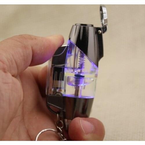 Olive with Blue Light Straight Into Creative Backpack Pendant Lighter Cool Lighter Gift for Men Briquets Et Accessoires Fumeurs
