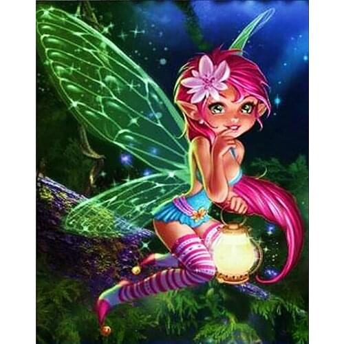 Full Square/Round Diamond Painting "Butterfly Elf" Cross Stitch Custom Photo Diamond Embroidery Square Round Drill Home Decor