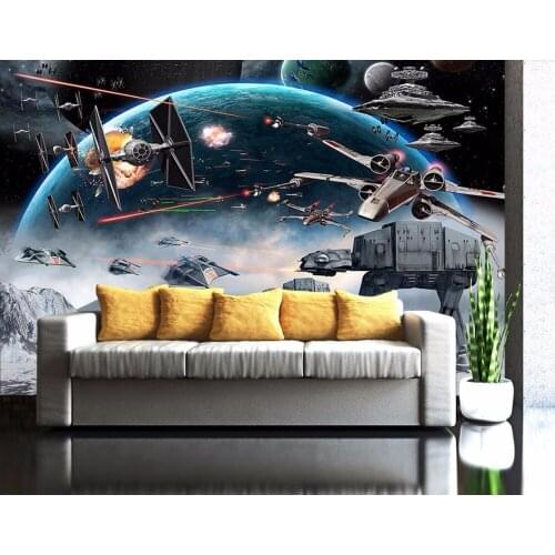 CJSIR Custom Photo Wall Paper 3D Stereo Cartoon Shock Star Wars Mural Kids Room Cafe KTV Backdrop Wallpaper for Walls Decor