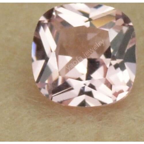 Sale 5A quality Nanosit Square Cushion shape brilliant cut pink morganite gems for jewelry making ring surface faceted stone