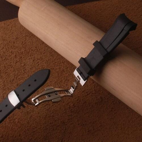 22mm Black Blue Red Orange Green Curved End Soft Silicone Rubber Wrist Watchband Bracelet new Silver Clasp For Tudor Strap tools