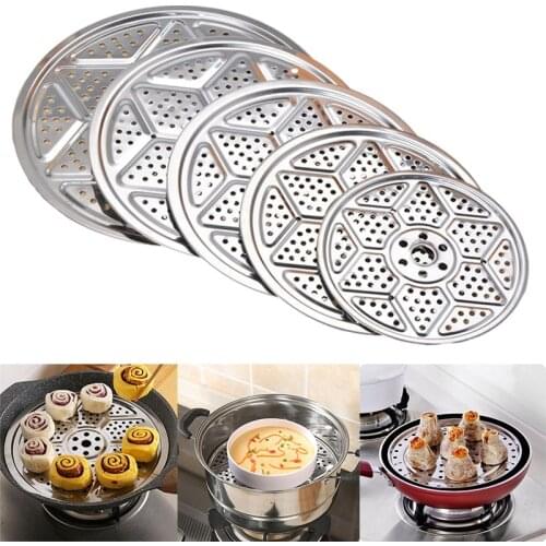 1PC Stainless Steel Round Steamer Rack Multifunction Durable Dumpling Bread Steaming Shelf Tray Cookware Kitchen Accessories