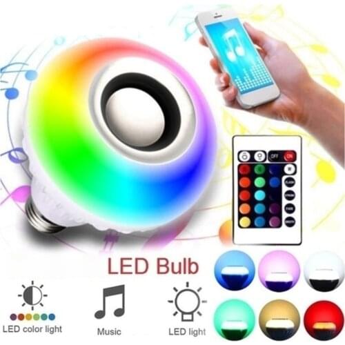 LED Light Bulb, Music RGB Color Changing Light Bulb Equivalent, Multicolor Decorative Bulb with Remote Control for Party Home
