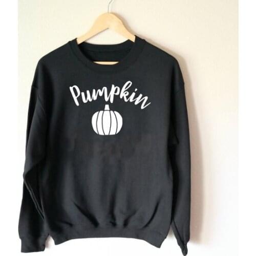 Pumpkin Halloween Sweatshirt Funny Pumpkin Harajuku Printed Jumper Cotton Graphic Halloween Family Holidy Tops Crewneck