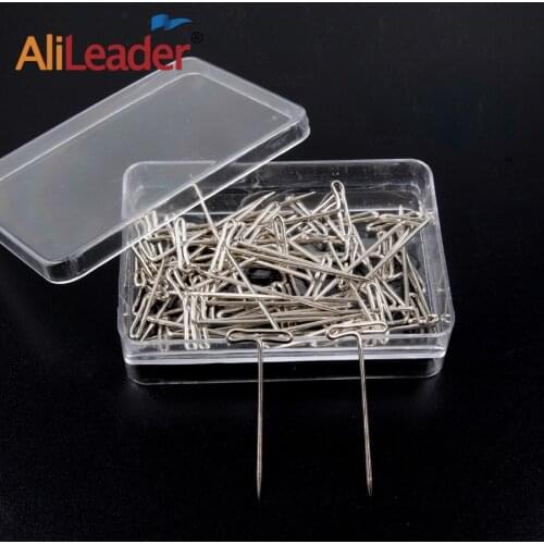 Alileader T Pins Wig Making Tools Long T Pins For Wig Making On Foam Canvas Mannequin Head Silver Tpins Wigs Tools 50Pcs/Box