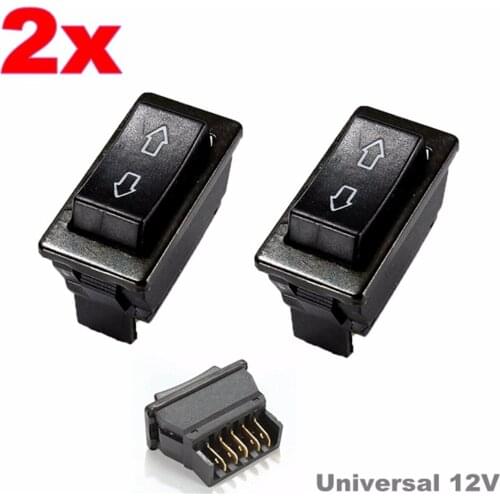 2PCS DPDT DC 12V 20A Universal Auto Car Power Window Switch 5 pins Black