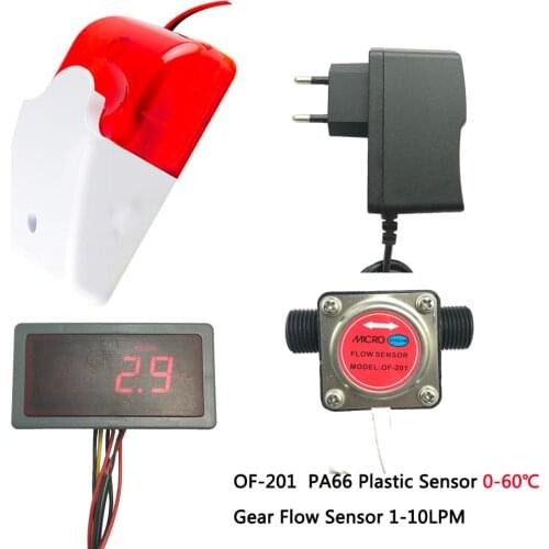 US308MT Oil Lubricant Meter Alarmer OF201-21 1-10L/min Nylon hall effect gasolin flow sensor CE iSentrol Electronics