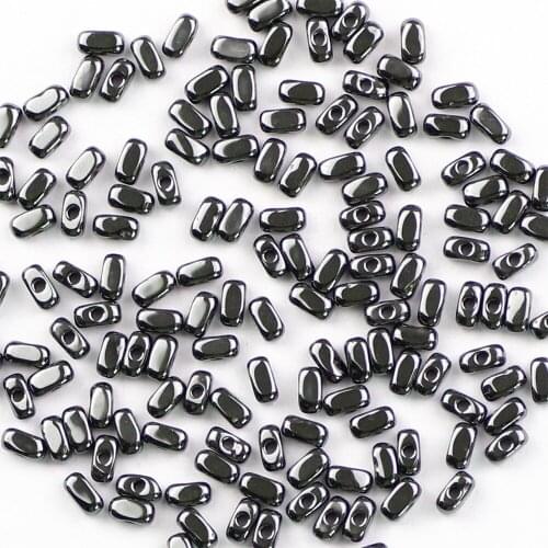 YHBZRET Natural Rectangle Black Hematite 4*2/8*4MM Cuboid Spacers Loose Stone beads For Jewelry making bracelet Necklace DIY