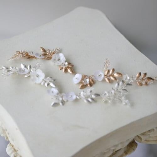 Gold Silver Color Leaf Hair Vine Wedding Headband Handmade Floral Bridal Hair Piece Accessories Women Jewelry