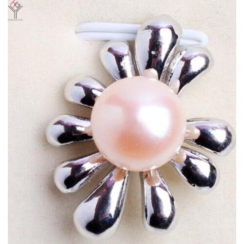 Women Jewelry Pendant Necklace 10mm light pink colors Round pearl FLOWER Pendant chain highlight Natural Freshwater pearl