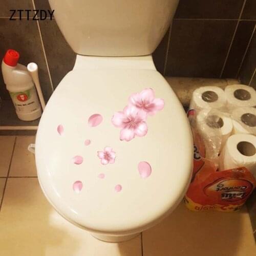 ZTTZDY 22.5*20CM Pink Peach Home Wall Decals Decoration Creative WC Toilet Seat Stickers T2-0346