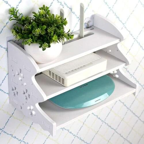 3 Layers Wall Mounted Wifi Router Storage Box Set-Top Box Organizer Network Cable Power Plug Wire Finishing Shelf