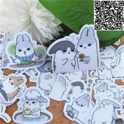 40 PCS/Lot Cartoon bunny couple Style Mix Stickers For Kids Skateboard Laptop Luggage Motorcycle Toy JDM Waterproof DIY Sticker
