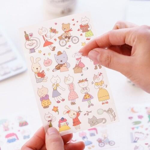 6 pcs/pack Miss Mod Lady Decorative Stickers Adhesive Stickers DIY Decoration Diary Stationery Stickers Children Gift