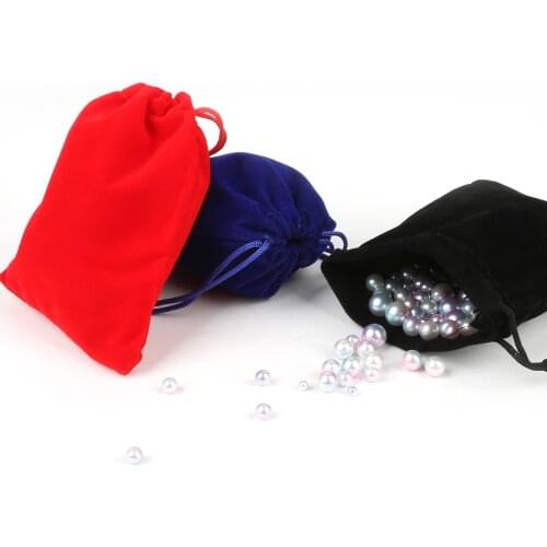 Red/Black/Dark Blue 10*12cm 5pcs Velvet Packing Drawstring Pouch Bag/Jewelry Bag Christmas/Wedding Gift Bead Container Storage