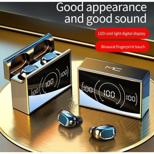TWS Bluetooth-compatible Earphones With Charging Box Wireless Headphone 9D HIFI Stereo Sports Earbuds Headsets With Microphone