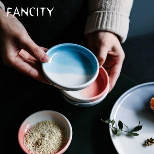 FANCITY Seasoning dishes, ceramic home saucers, creative dishes, salad snack dishes, sauce dishes, vinegar dishes