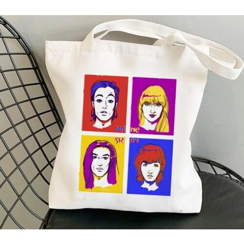 Shopper Colorful Maneskin Kawaii Bag Harajuku women Shopping Bag Canvas Shopper Bag girl handbag Tote Bag Shoulder Lady Bag