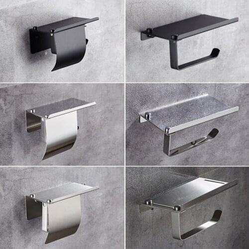 304 stainless steel toilet paper holder with phone holder bathroom tissue holder toilet paper roll holder