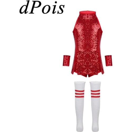Children Ballet Dance Dress Sequins Hip Hop Jazz Competition Costume Kids Girls Cheerleading Team Uniform Modern Street Clothing