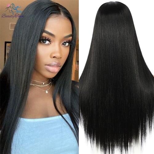 Long Straight Natural Black Lace Wig for Women Middle Part Lace Wigs Futura Fiber Daily Wedding Makeup Layer Synthetic Lace Wig