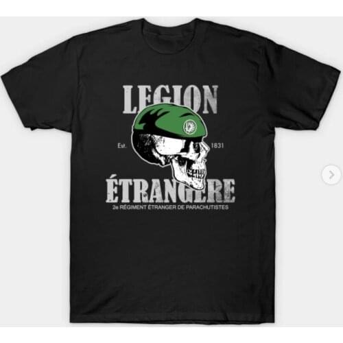 French Foreign Legion Paratrooper Men T-Shirt Legion Etrangere 2 REP Men Clothing Short Casual 100% COTTON O-Neck