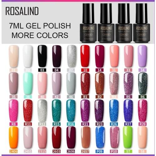 ROSALIND Nail Gel Polish 7ML Pure Color Soak-Off UV Gel Long-lasting Nail Varnish Nail Art Nail Gel Polish
