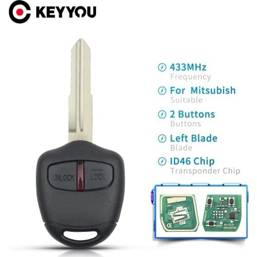 KEYYOU For Mitsubishi Outlander Pajero Triton ASX Lancer Shogun MIT8 MIT11 Blade 2 3 Buttons Car Remote Key 433Mhz ID 46 Chip