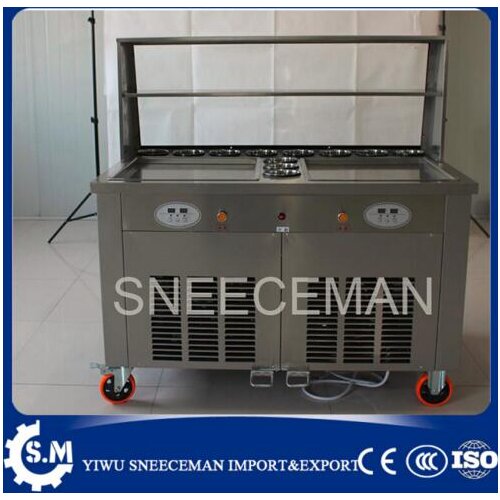 Commercial fried ice cream machine make roll ice cream ice frying machine Roll Roll Ice Cream Makers with 11 buckets