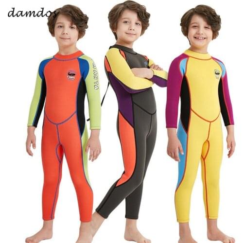 Bikini 2019 Boys Swimsuit Men Swimwear UPF50+ 2.5mm Thick Neoprene Kids Long-sleeved Wetsuit Warm Surf Bath Suit Beach Dress