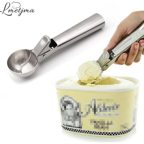 LMETJMA 7" Ice Cream Scoop Cookie Dough Disher Potato Masher Ice Cream Ball Mold Spoon Kitchen Ice Cream Scoop KC0326-8